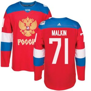 Herren Team Russland #71 Evgeni Malkin Authentic Rot Auswärts 2016 World Cup